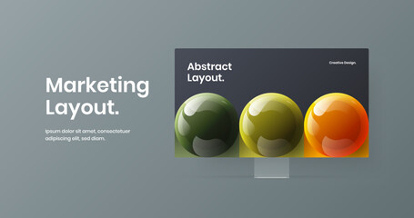 Premium site design vector template. Original display mockup banner illustration.