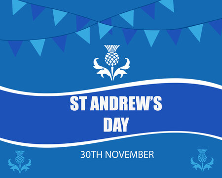 St. Andrew's day - National holiday in Scotland. Template for invitation, poster, flyer, banner, flag of Scotland. Vector illustration