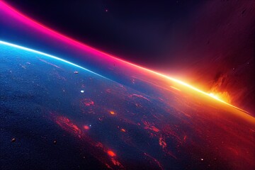 Obraz na płótnie Canvas Amazing space background with space system explosion