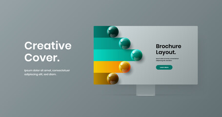 Colorful website design vector illustration. Modern desktop mockup banner concept.