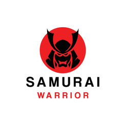Samurai Warrior Logo Design Vector illustration Gaming symbol emblem