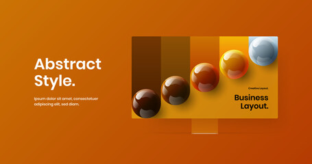 Premium computer display mockup banner illustration. Abstract landing page vector design concept.