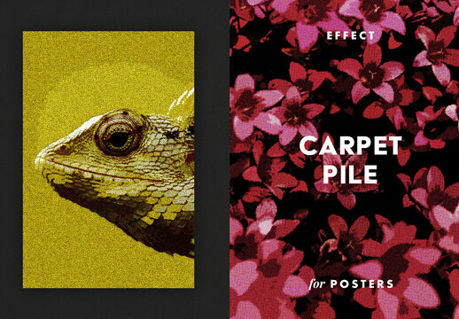 Carpet Pile Poster Effect Mockup