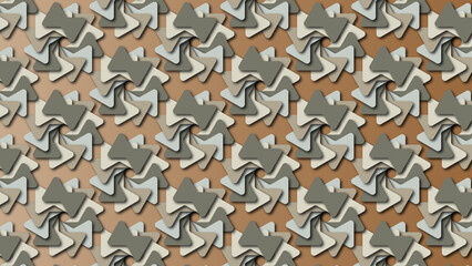 Earth tones colored geometric pattern background with decorative ornamental illustrations