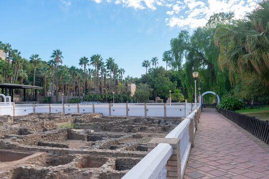 Archaeological remains salted fish, El Hawthorn Botanical Park in Almunecar in the province of Granada, Andalusia, Spain. Europe. September 29, 2022

