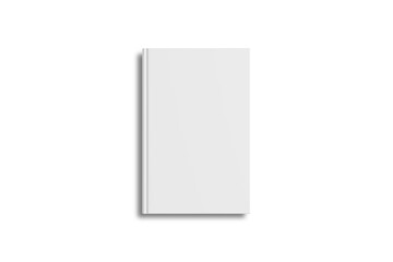 Book cover mockup isolated on white background. 3d rendering.