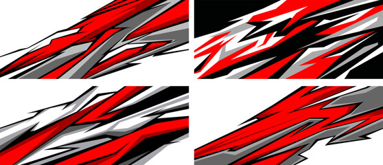 Side body graphic sticker set. Abstract racing design concept. Car decal wrap design for motorcycle, boat, truck, car, boat and more. Vector eps 10.