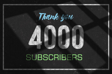 4000 subscribers celebration greeting banner with Chalk Design