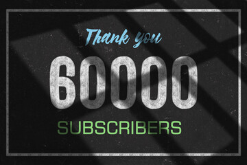 60000 subscribers celebration greeting banner with Chalk Design