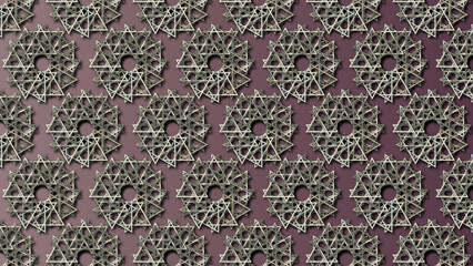 Earth tones colored geometric pattern background with decorative ornamental illustrations