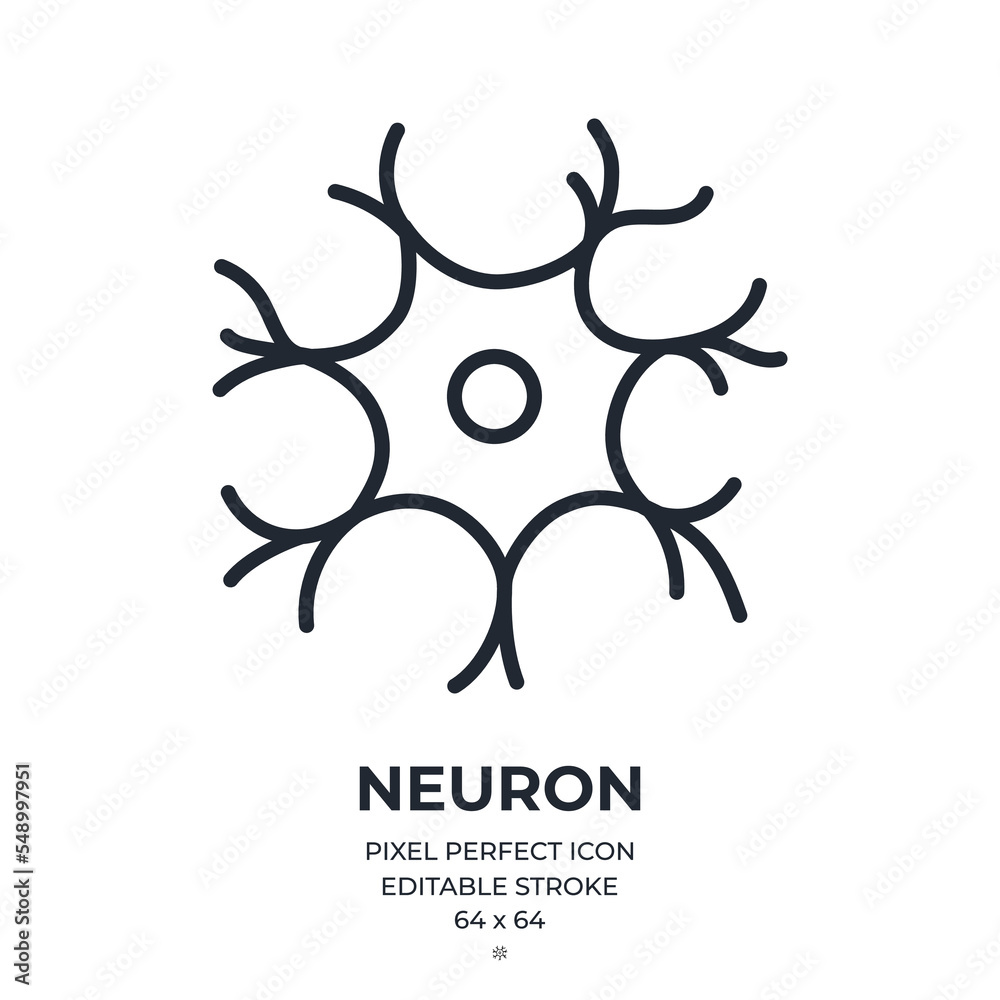 Canvas Prints brain neuron editable stroke outline icon isolated on white background flat vector illustration. pix