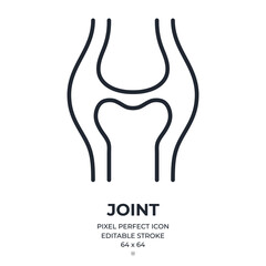 Synovial joint editable stroke outline icon isolated on white background flat vector illustration. Pixel perfect. 64 x 64.