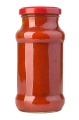 Bottle of spicy, red hot sauce