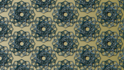 Earth tones colored geometric pattern background with decorative ornamental illustrations