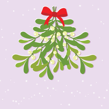 Mistletoe Wallpaper vector illustration. Christmas Image or background