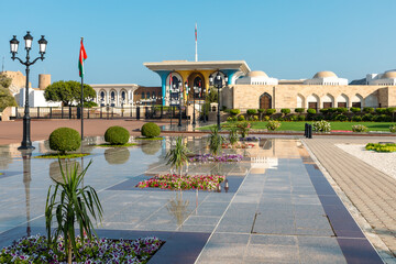Al Alam Sultan Palace in Muscat, Oman. Arabian Peninsula. 