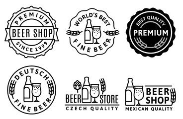 Brewery stamp, emblem. Beer round vector sign