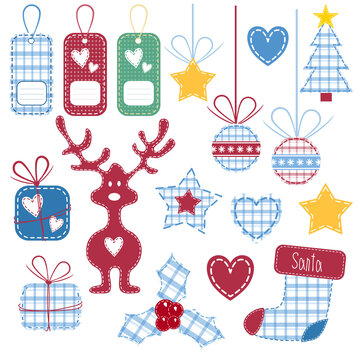Weihnachtselemente Sticker und Geschenkanhänger PNG