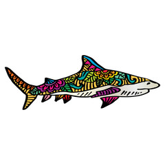 Shark drawing. Shark Zentangle style