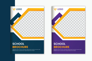 School admission cover design brochure design template, education magazine portfolio design