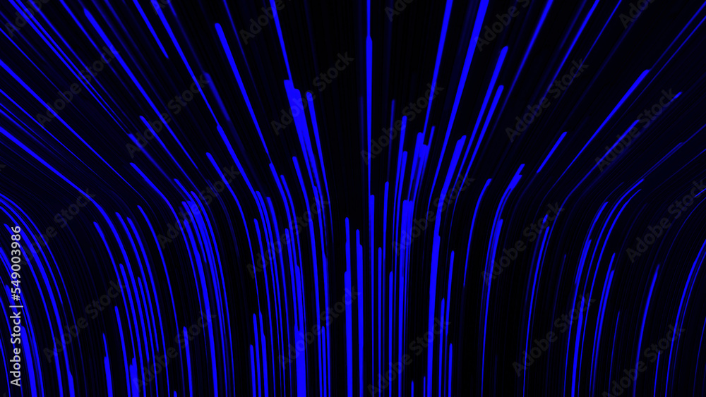 Poster colorful lines move in curved stream. motion. background of bright stream of lines with bend. moving