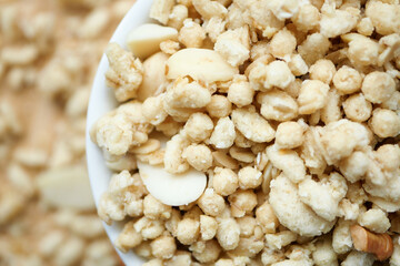detail shot of granola Musli in a bowl, 