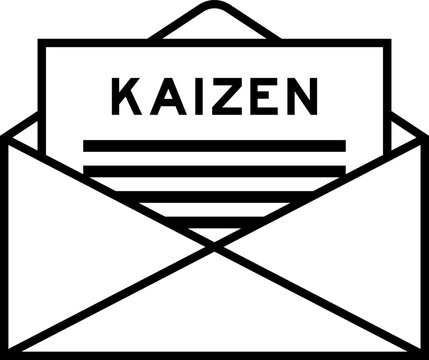 Envelope and letter sign with word kaizen as the headline