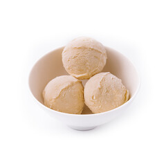 Frozen Vanilla Ice Cream in a Bowl