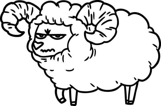 Cartoon Angry Ram