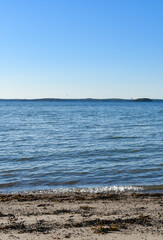 Waves on the peaceful beach