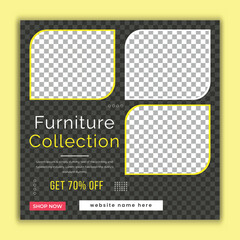 New year special furniture collection promotional discount offer sale post banner template