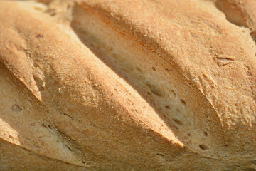 Baked baguette detail