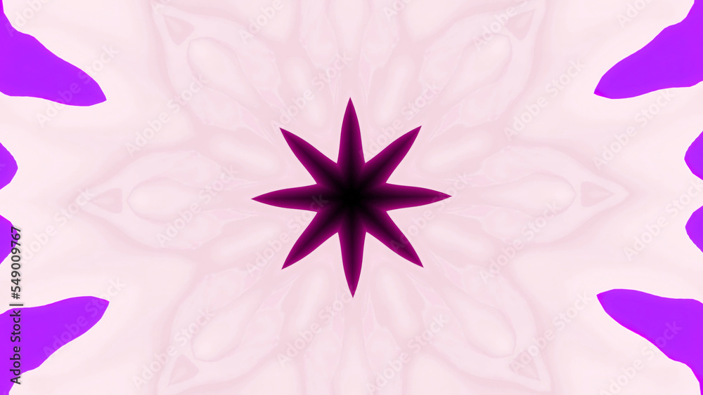 Poster kaleidoscope moving flower pattern. design. simple stylish pattern moves in style of kaleidoscope. b