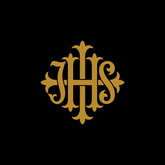 IHS monogram logo, design vector symbol of the god jesus christ.