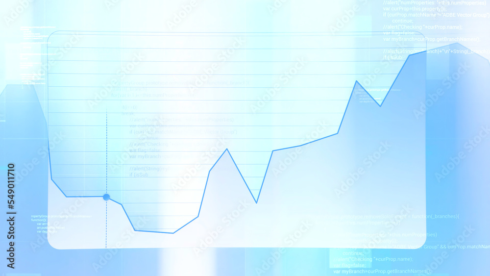 Aufkleber animation with moving analytics graph. motion. beautiful light animation with moving dot on graph. a
