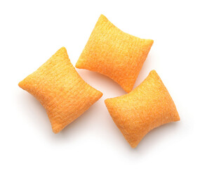 Top view of three wheat cereal pillows