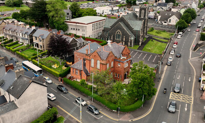 Aerial photo of The Larne Museum in Co Antrim Northern Ireland