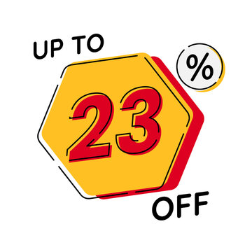 Vector of discount up to 23%, suitable for advertising content