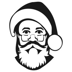 drawing santa claus black and white clip art