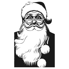 santa claus background black and white