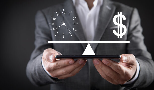 Time and money balance. Business concept