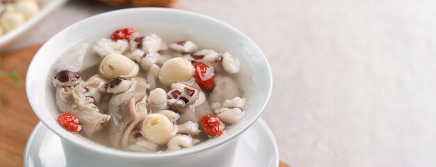 Four Tonics Soup. Delicious traditional Chinese herb flavor food.