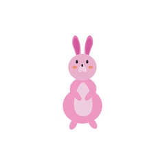 pink easter rabbit, vector illustration Bunny.
