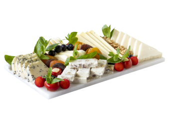 Mixed cheese plate. Delicious assortment of cheeses. Camembert, Brie, Parmesan blue cheese, goat