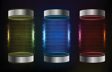 Obraz premium abstract background of futuristic neon colorful stainless tube