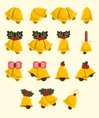 Christmas bells vector design illustration isolated on white background. 