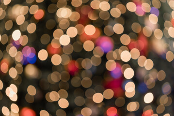 Abstract beautiful blurred bokeh background with copy space. blur bokeh light background festive colorful banner concept.