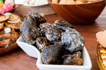 Figs prepared with sugar, typical Guatemalan sweet, traditional flavor, dessert in celebration of holidays.