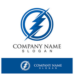 Power lightning logo icon thunder bolt