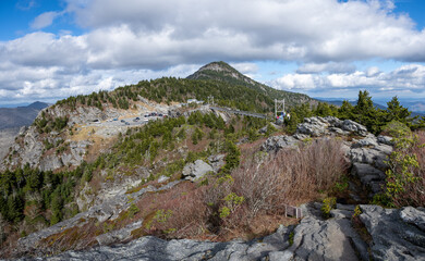 A panoramic view at the top of Grandfather Mountain in Pisgah National Forest, North Carolina